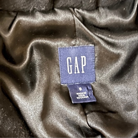 GAP black hooded lined pea coat small - Picture 5 of 5